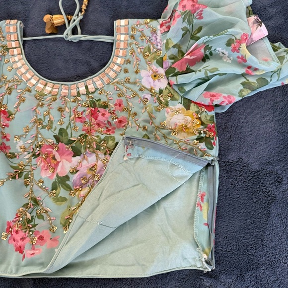 Women’s Lehenga. Haldi outfit Size L 3 piece suit chaniya choli - Picture 7 of 16